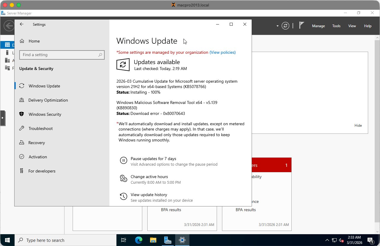 Windows Update GUI loopt vast