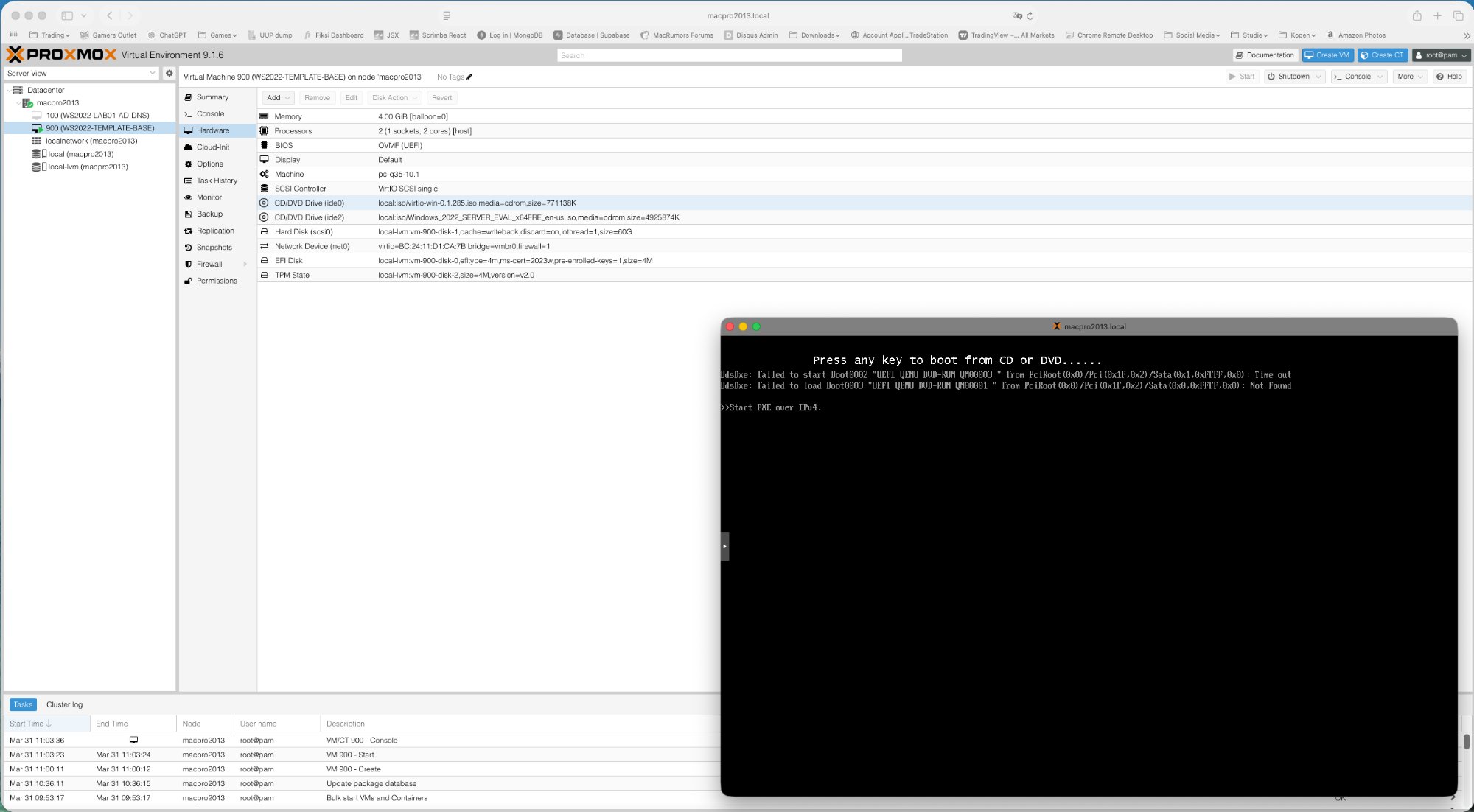 Proxmox overzicht met beide VMs correct benoemd