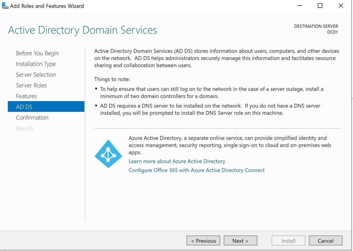 AD DS informatiepagina